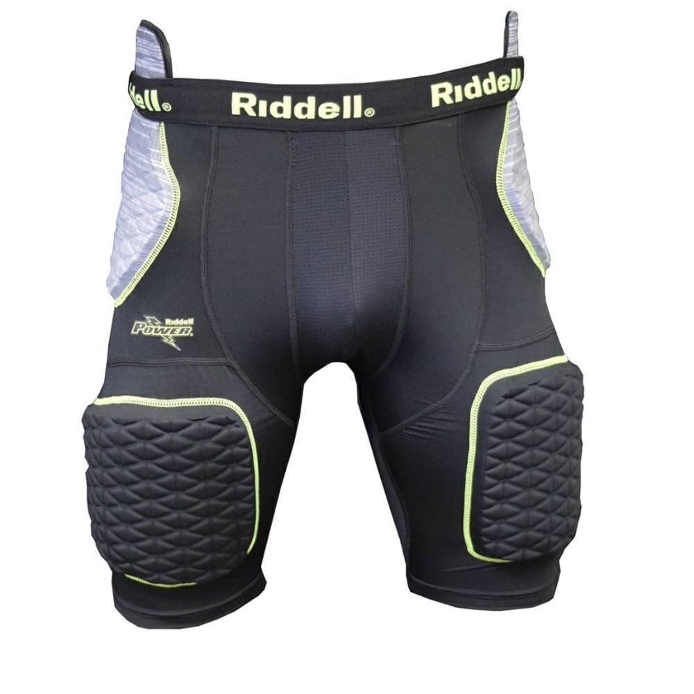 Riddell 5 Piece Integrated Girdle Black Padded‎ Football Shorts, Size YM, NWT